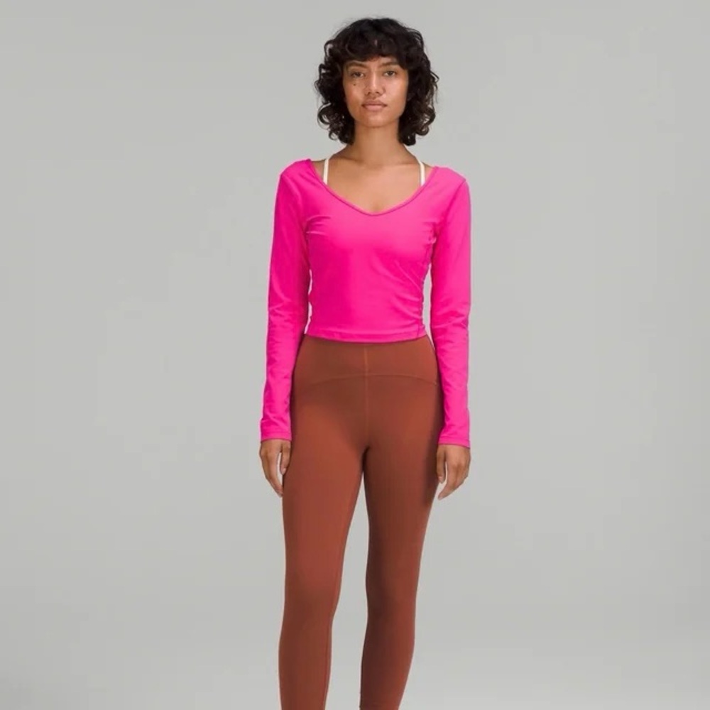 NWT lululemon Align Long Sleeve Tee V-Neck Shirt Nulu Sonic Pink SNCP size 10